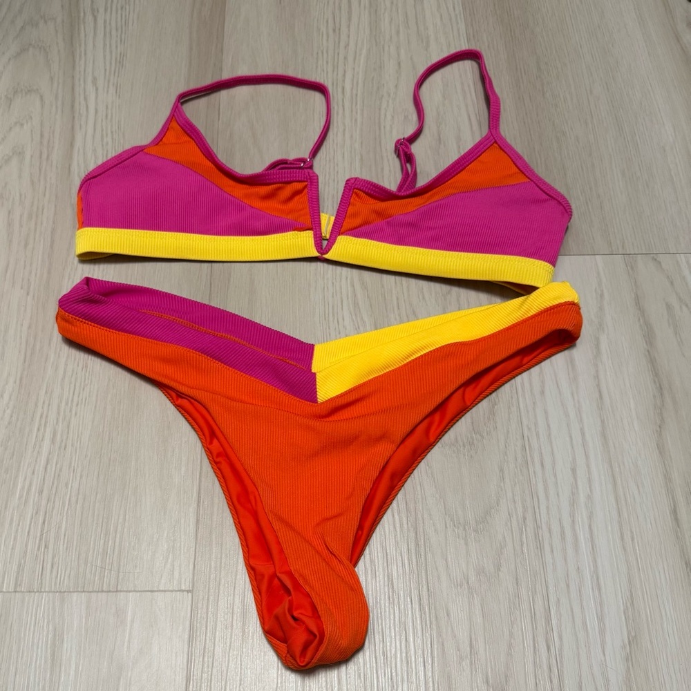 Women's Bikini in Pink, Yellow, and Orange